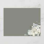 Elegant Minimal Olive Green Wedding RSVP インビテーションポストカード (裏面)