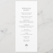 Elegant Minimal Palm Tree Wedding Program プログラム (裏面)
