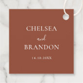 Elegant Minimal Rustic Terracotta Script Wedding フェイバータグ (裏面)