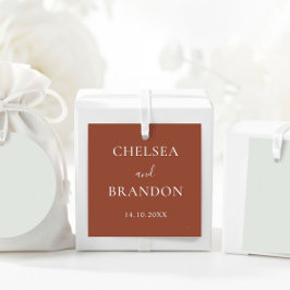 Elegant Minimal Rustic Terracotta Script Wedding フェイバータグ