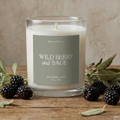 Elegant Minimal Sage Green Candle  スクエアシール