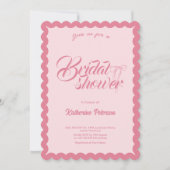 Elegant Minimal Scalloped Bridal Shower Invitation 招待状 (正面)