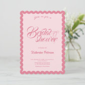 Elegant Minimal Scalloped Bridal Shower Invitation 招待状 (スタンド正面)