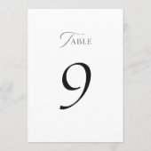 Elegant Minimal Script Wedding Table Numbers 1–19 サンキューカード (裏面)