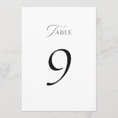 Elegant Minimal Script Wedding Table Numbers 1–19 サンキューカード (正面)