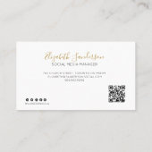 ELEGANT MINIMAL SCRIPT YOUR QR CODE Business Card 名刺 (裏面)