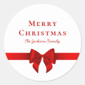 Elegant Minimal Simple Modern Typography Christmas ラウンドシール (正面)