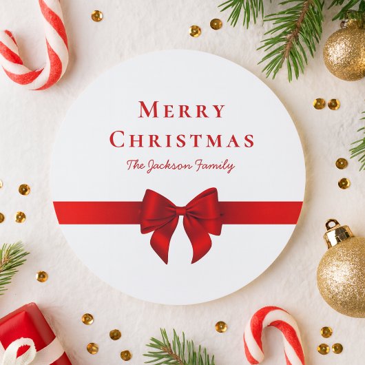 Elegant Minimal Simple Modern Typography Christmas ラウンドシール