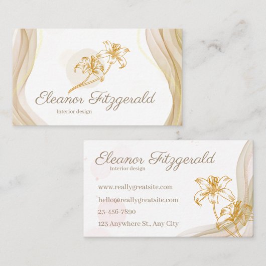 Elegant Minimal Soft Contact Card 名刺 (正面/裏面)