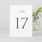 Elegant Minimal Table Numbers 1–19 招待状 (スタンド正面)