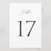 Elegant Minimal Table Numbers 1–19 招待状 (正面)