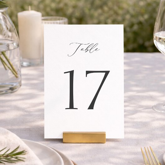 Elegant Minimal Table Numbers 1–19 招待状