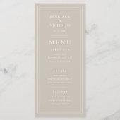 Elegant Minimal Taupe Wedding メニュー (正面)
