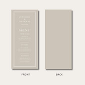 Elegant Minimal Taupe Wedding メニュー