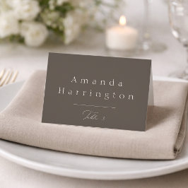 Elegant Minimal Taupe Wedding Place Card  テーブルナンバー