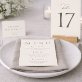 Elegant Minimal Taupe Wedding Place Card  テーブルナンバー