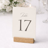 Elegant Minimal Taupe Wedding Table Numbers 1–19 サンキューカード