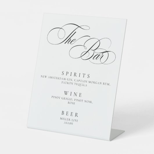 Elegant Minimal The Bar Sign modern  台座サイン (正面)