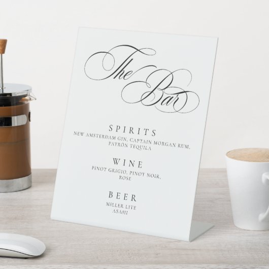 Elegant Minimal The Bar Sign modern  台座サイン (インサイチュ)