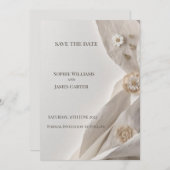 Elegant Minimal Typographic Save the Date セーブザデート (正面/裏面)