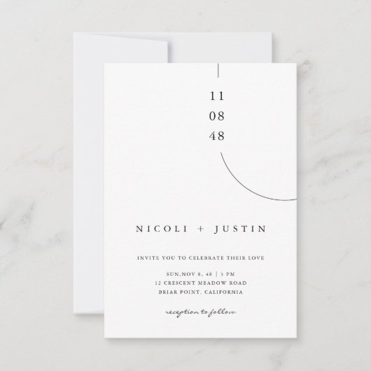 Elegant Minimal Typography Wedding Invitation 招待状 (正面)