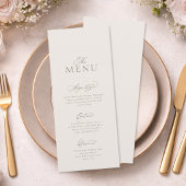 Elegant Minimal Vertical Wedding Menu Card 招待状