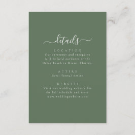 Elegant Minimal Wedding Details Enclosure Card エンクロージャーカード