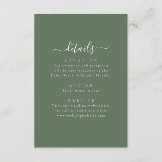 Elegant Minimal Wedding Details Enclosure Card エンクロージャーカード