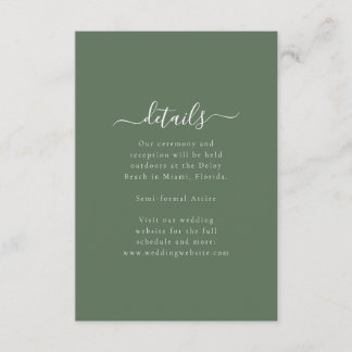 Elegant Minimal Wedding Details Enclosure Card エンクロージャーカード