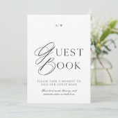 Elegant Minimal Wedding Guest Book Sign 招待状 (スタンド正面)