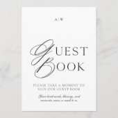 Elegant Minimal Wedding Guest Book Sign 招待状 (正面)