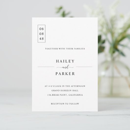 Elegant Minimal Wedding Invitation 招待状 (スタンド正面)