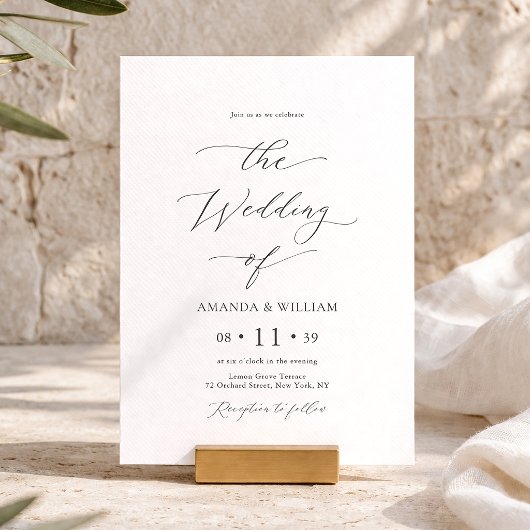 Elegant Minimal Wedding Invitation 招待状