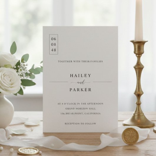 Elegant Minimal Wedding Invitation 招待状