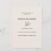 ✨ Elegant Minimal Wedding Invitation ✨ 招待状 (正面/裏面)