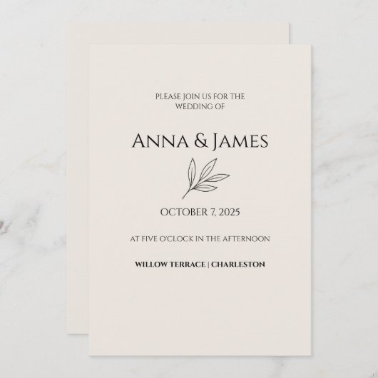 ✨ Elegant Minimal Wedding Invitation ✨ 招待状 (正面/裏面)