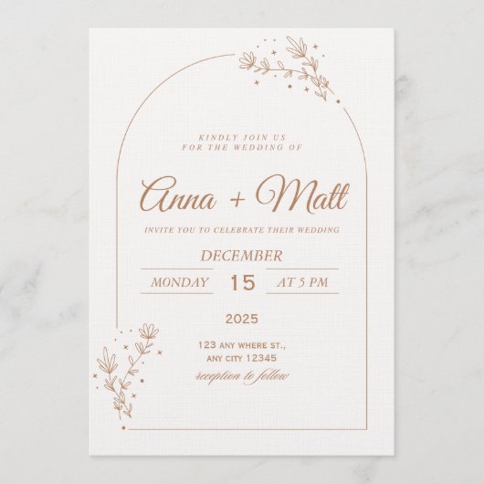 Elegant Minimal Wedding Invitation 招待状 (正面)