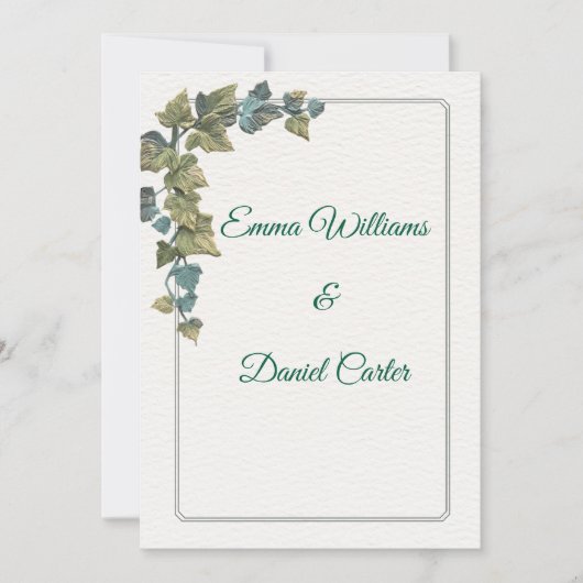 Elegant Minimal Wedding Invitation – Customizable  招待状 (正面)