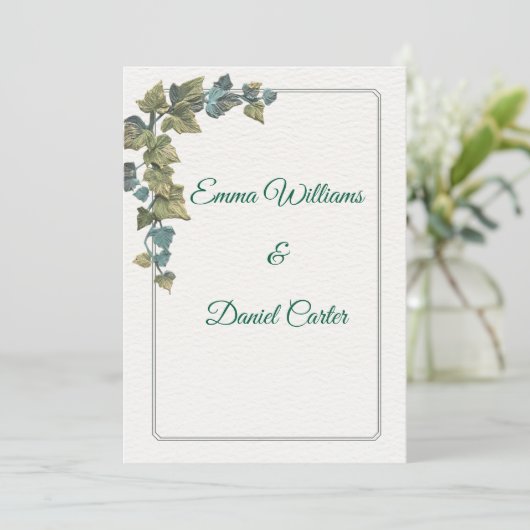 Elegant Minimal Wedding Invitation – Customizable  招待状 (スタンド正面)