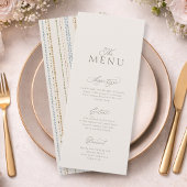 Elegant Minimal Wedding Menu Card with Pattern 招待状