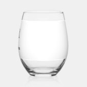 Elegant Minimal Wedding Monogram Stemless Wine Gla ステムなしワイングラス (左)