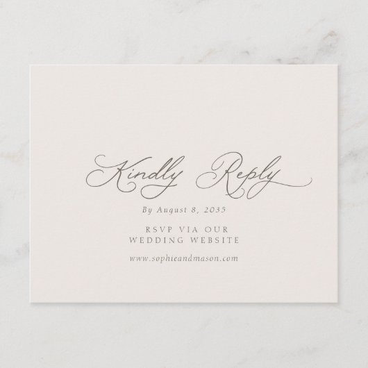 Elegant Minimal Wedding RSVP Website Card (正面)