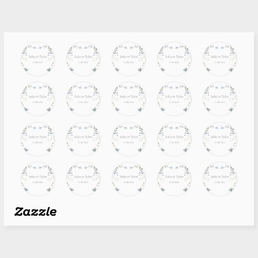Elegant Minimal Wedding Sticker ラウンドシール (シート)