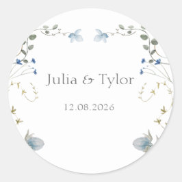 Elegant Minimal Wedding Sticker ラウンドシール