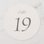 Elegant Minimal Wedding Table Numbers 1–19 招待状 (正面)