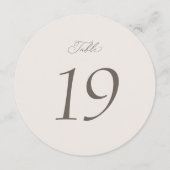 Elegant Minimal Wedding Table Numbers 1–19 招待状 (裏面)