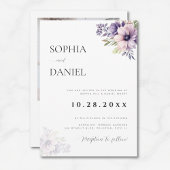 Elegant Minimal White Floral Wedding Invitation  招待状