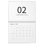Elegant Minimalist 2026 Calendar カレンダー (2月 2027)