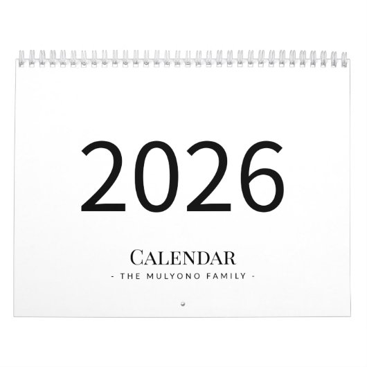 Elegant Minimalist 2026 Calendar カレンダー (カバー)