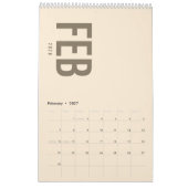 Elegant Minimalist 2026 Calendar カレンダー (2月 2027)